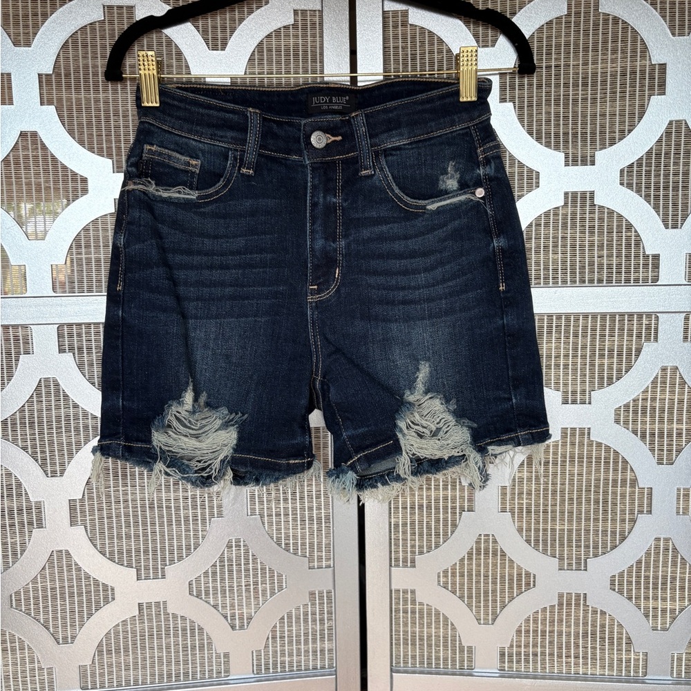 Judy Blue Dark Blue Distressed like new Jean Shorts